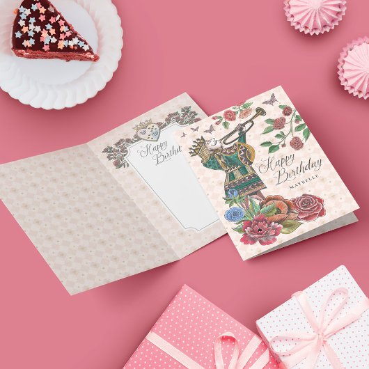 Alice in Wonderland Knave Hearts Happy Birthday Kaart