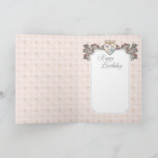 Alice in Wonderland Knave Hearts Happy Birthday Kaart (Binnen)