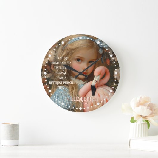 Alice in Wonderland Knuffelende Flamingo Grote Klok (Huis)