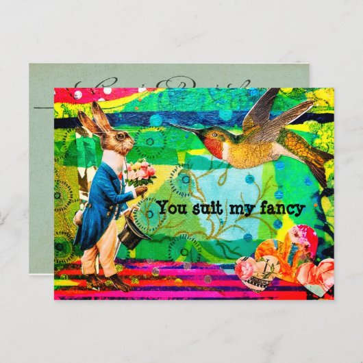 Alice in Wonderland konijn Briefkaart (Voorkant / Achterkant)