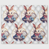Alice in Wonderland konijn bruiloft thema Cadeaupapier (Vlak)