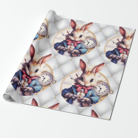 Alice in Wonderland konijn bruiloft thema Cadeaupapier (Uitgerold)