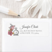 Alice in Wonderland: konijn- en Floral-label Etiket (Insitu)