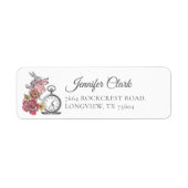 Alice in Wonderland: konijn- en Floral-label Etiket (Voorkant)