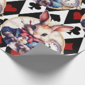Alice In Wonderland Konijn en Kaart Thema Cadeaupapier (Hoek)