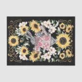  Alice in Wonderland Konijn en Zonnebloemen Tissuepapier (Voorkant)