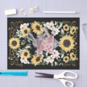  Alice in Wonderland Konijn en Zonnebloemen Tissuepapier (Craft)