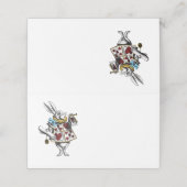 Alice in Wonderland Konijn met rood Plaatskaartje (Buitenkant ongevouwen)