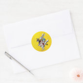 Alice in Wonderland Konijn op Goud Ronde Sticker (Envelop)