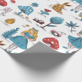 Alice in Wonderland Konijn Rode Paddestoel Cadeaupapier (Hoek)