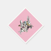 Alice in Wonderland Konijn Roze Servet (Hoek)