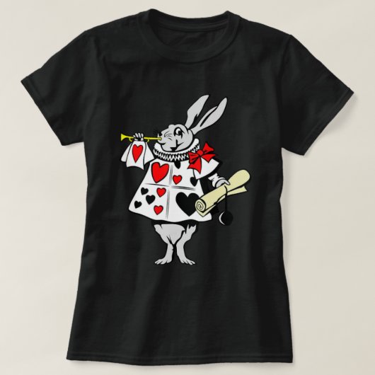 Alice in Wonderland Konijn spelen muziek T-shirt (Design voorkant)