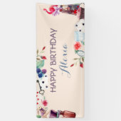 Alice in Wonderland Konijn Thee Sleutel Klok Roos Spandoek (Verticaal)