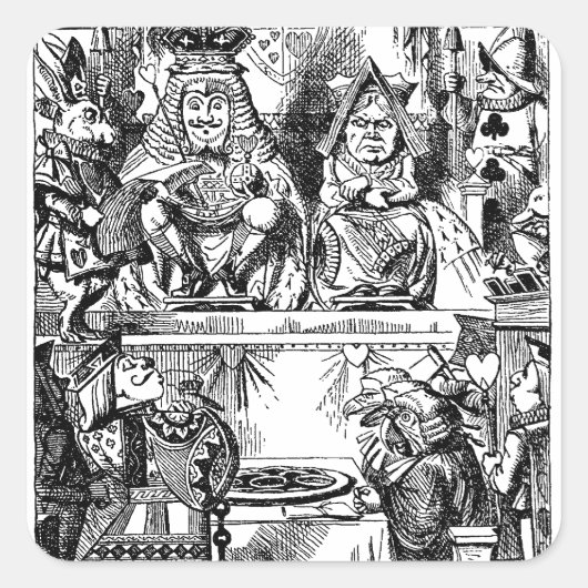  Alice in Wonderland, Koningin der Heten Vierkante Sticker (Voorkant)
