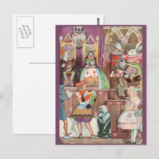 Alice in Wonderland, koningin van harten Briefkaart (Voorkant / Achterkant)