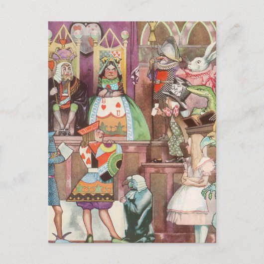  Alice in Wonderland, koningin van harten Briefkaart (Voorkant)