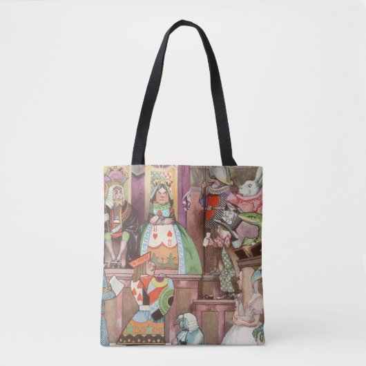 Alice in Wonderland, koningin van harten Tote Bag (Voorkant)