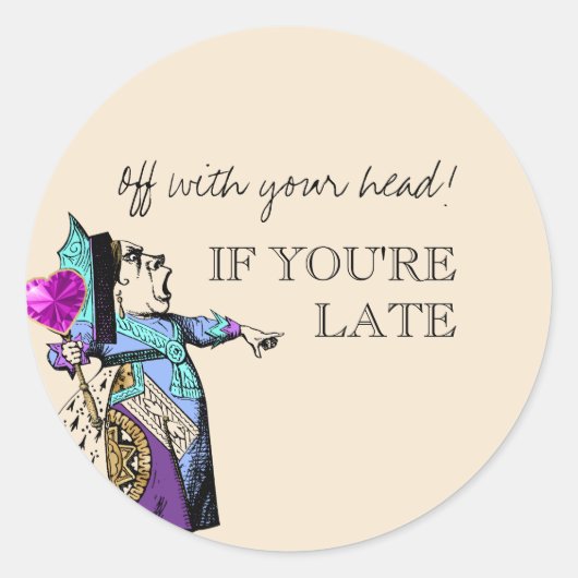 Alice in Wonderland koningin van het hart Ronde Sticker (Voorkant)