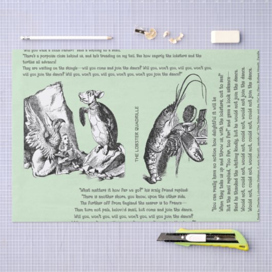 Alice in Wonderland Kreeft Quadrille Song Tissuepapier (Craft)