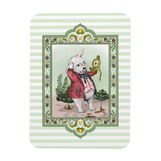 Alice in Wonderland Late White Rabbit Art Magneet (Verticaal)