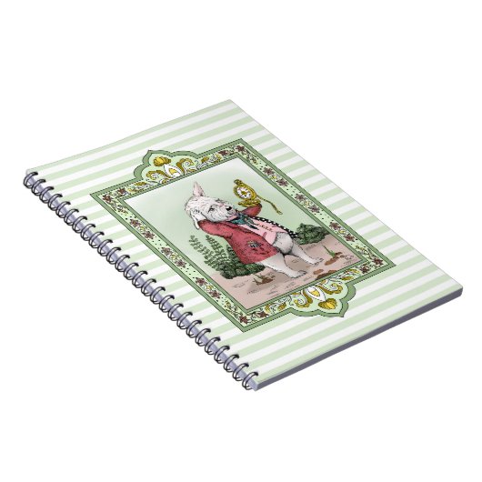Alice in Wonderland Late White Rabbit Art Notitieboek (Rechterzijde)