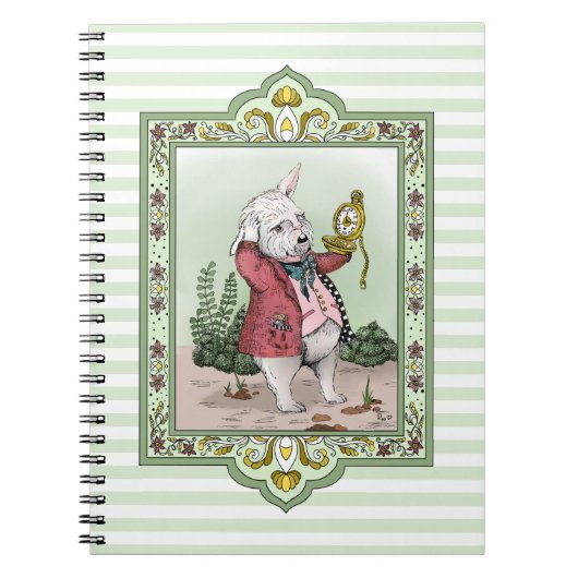 Alice in Wonderland Late White Rabbit Art Notitieboek (Voorkant)