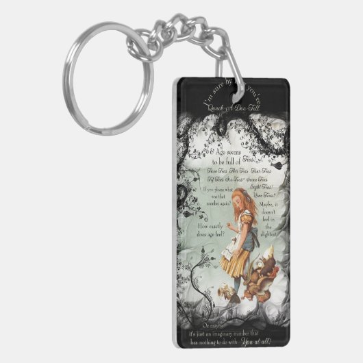 Alice in Wonderland Leeftijd Theeën Groen Zwart Sleutelhanger (Voorkant Links)