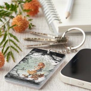 Alice in Wonderland Leeftijd Theeën Groen Zwart Sleutelhanger