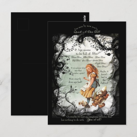 Alice in Wonderland Leeftijd Theeën Walrus Briefkaart (Voorkant / Achterkant)