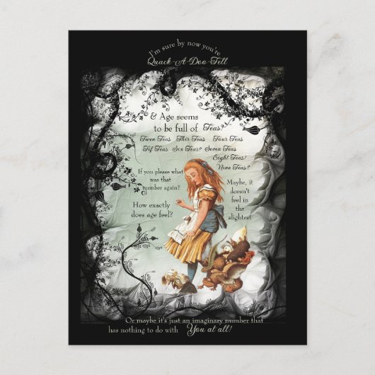 Alice in Wonderland Leeftijd Theeën Walrus Briefkaart (Voorkant)