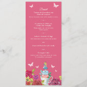 Alice In Wonderland Levendige Bloemen Feest Menu (Achterkant)