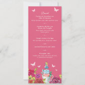 Alice In Wonderland Levendige Bloemen Feestmenu Kaart (Achterkant)