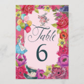 Alice in Wonderland Levendige Bloemen Tafelnummer (Voorkant)