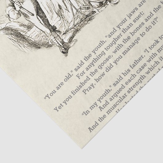 Alice in Wonderland Lewis Carroll Gedicht Father W Tissuepapier (Detail)