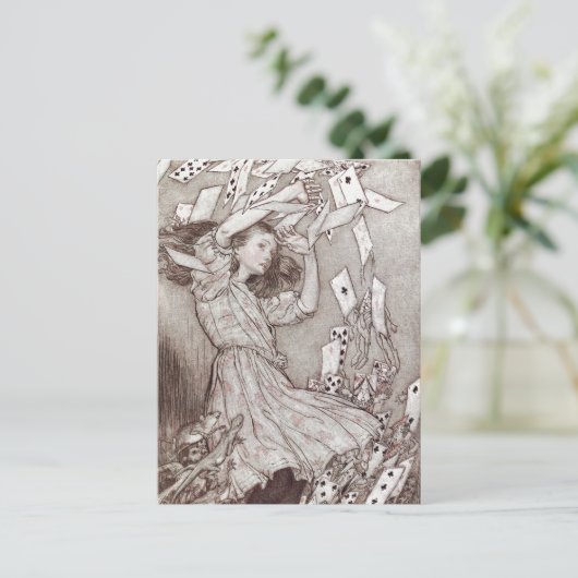 Alice in Wonderland Lewis Carroll Rackham Briefkaart (Staand voorkant)