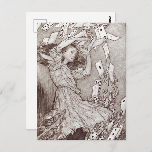 Alice in Wonderland Lewis Carroll Rackham Briefkaart (Voorkant / Achterkant)