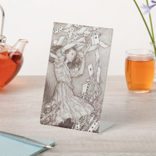 Alice in Wonderland Lewis Carroll Rackham Reclamebord Met Voetstuk