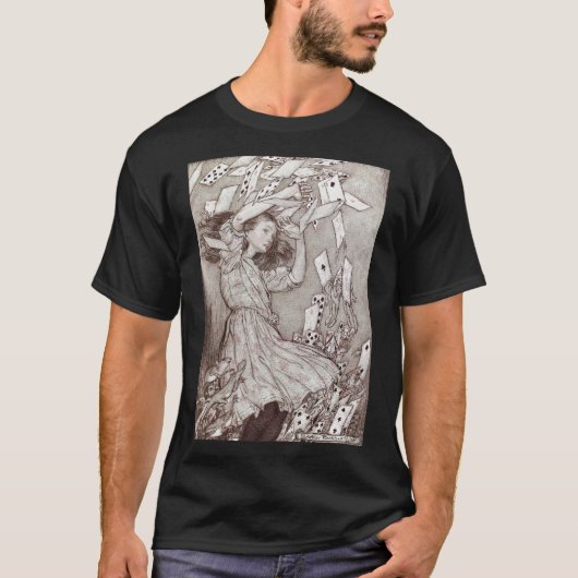 Alice in Wonderland Lewis Carroll Rackham T-shirt (Voorkant)