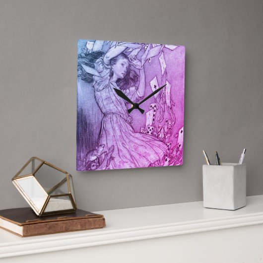 Alice in Wonderland Lewis Carroll Rackham Vierkante Klok (Kantoor)