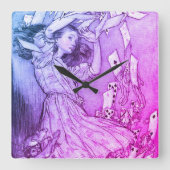 Alice in Wonderland Lewis Carroll Rackham Vierkante Klok (Voorkant)