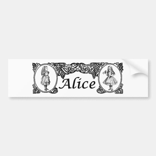Alice in Wonderland Lijst Bumpersticker (Voorkant)