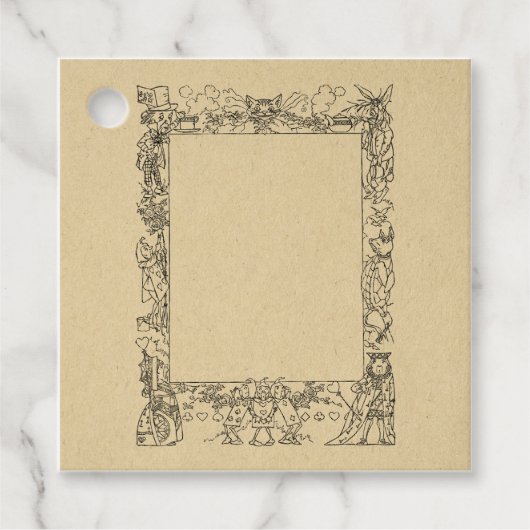 Alice in Wonderland Lijst Kunst Bedankjes Labels (Voorkant)