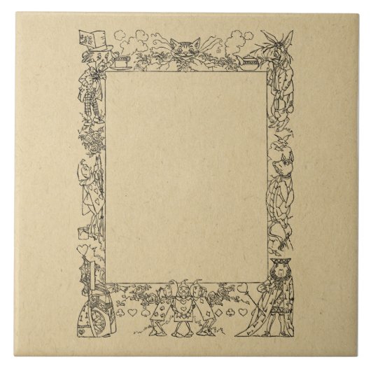  Alice in Wonderland Lijst  Kunst Tegeltje (Voorkant)