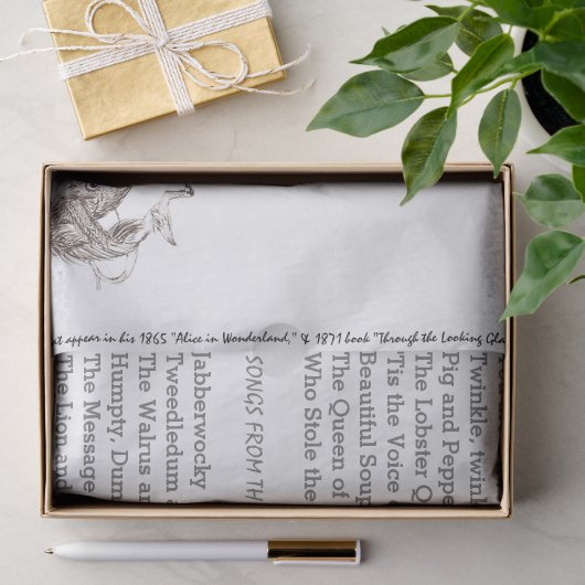 Alice in Wonderland Looking Glass Liedjes Tissuepapier (Geschenk)