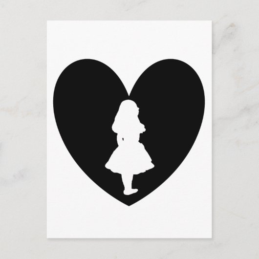 Alice in Wonderland Love in Black & White Briefkaart (Voorkant)