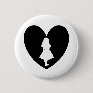 Alice in Wonderland Love in Black & White Ronde Button 5,7 Cm