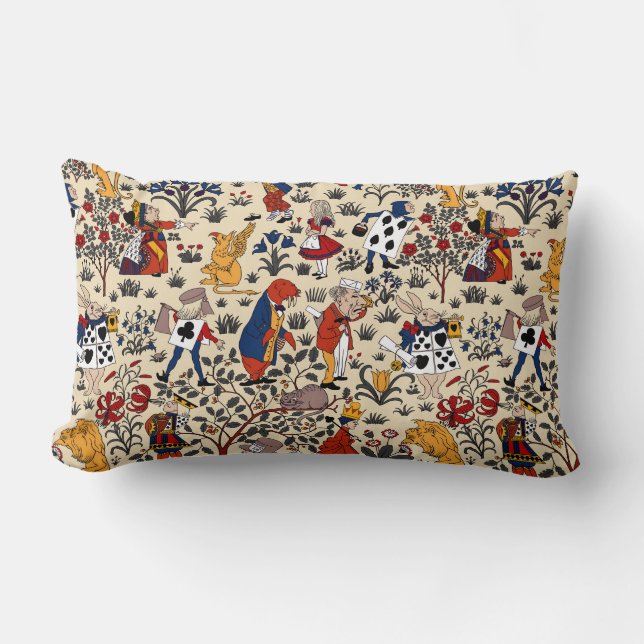 Alice in Wonderland Lumbar Pillow Kussen (Voorkant)