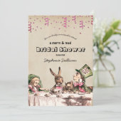Alice in Wonderland Mad Bridal Shower Kaart (Staand voorkant)