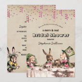 Alice in Wonderland Mad Bridal Shower Kaart (Voorkant / Achterkant)