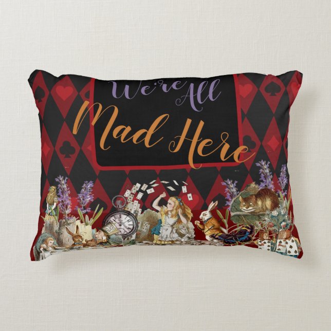 Alice in Wonderland Mad Cheshire Cat Accent Kussen (Voorkant)